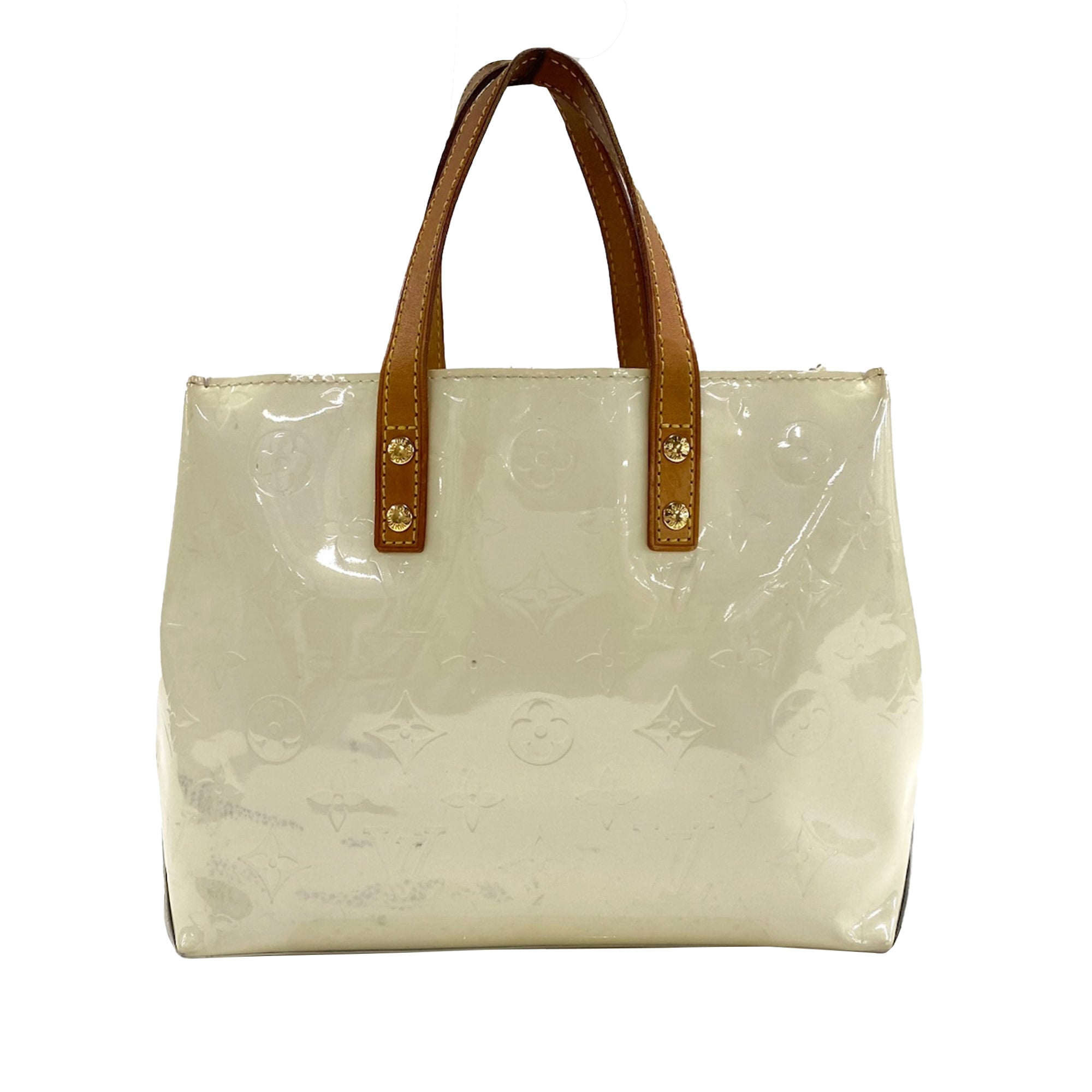 White Louis Vuitton Monogram Vernis Reade PM Handbag