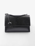 Saint Laurent Sunset Black Calfskin Leather Medium