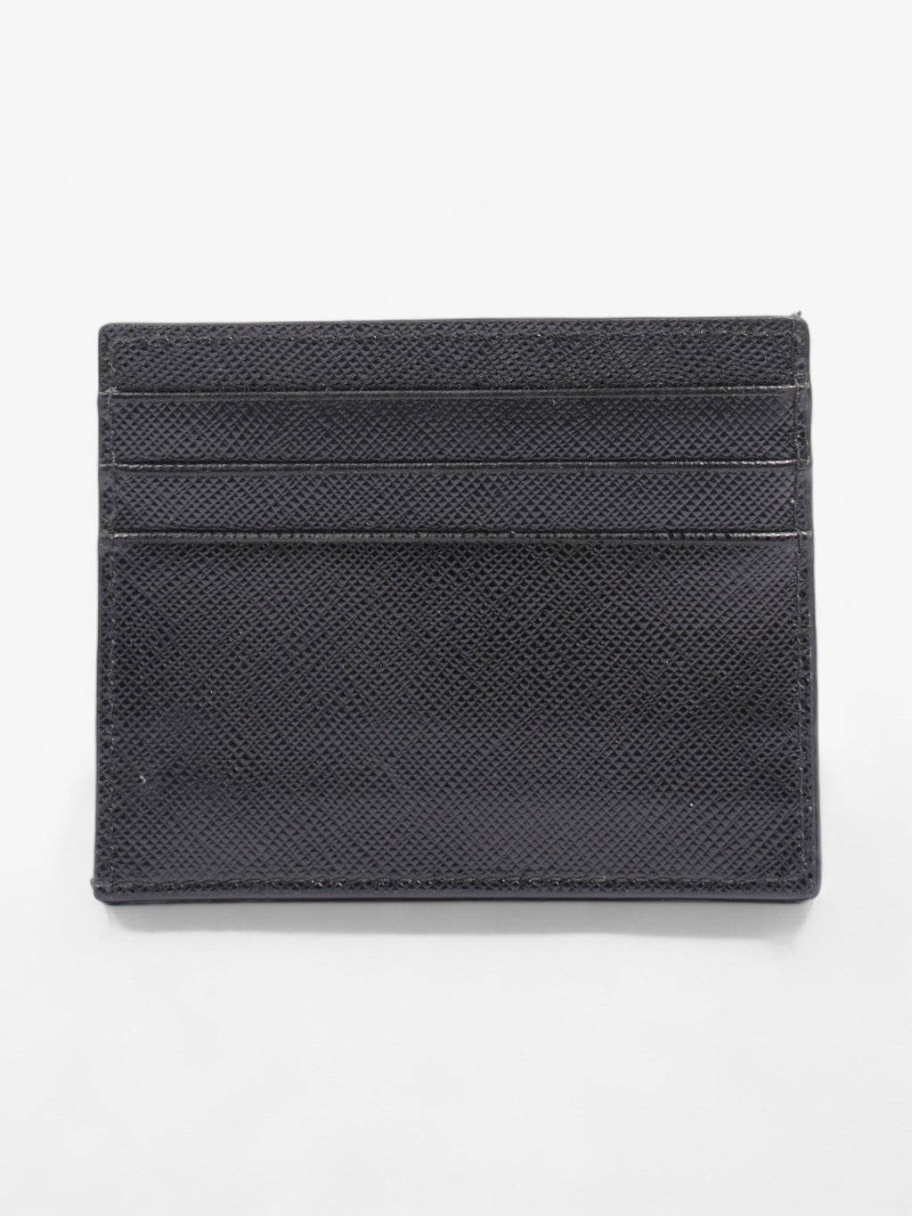 Prada Triangle Card Holder Black Saffiano Leather