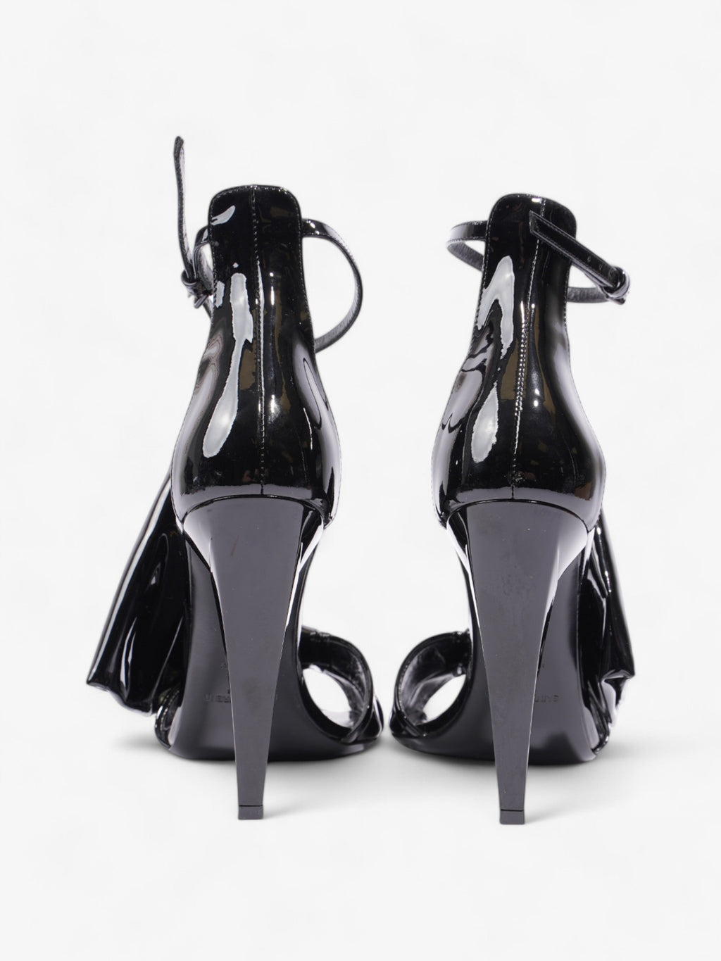 Saint Laurent Freja Bow Heels 110 Black Patent Leather EU 38 UK 5
