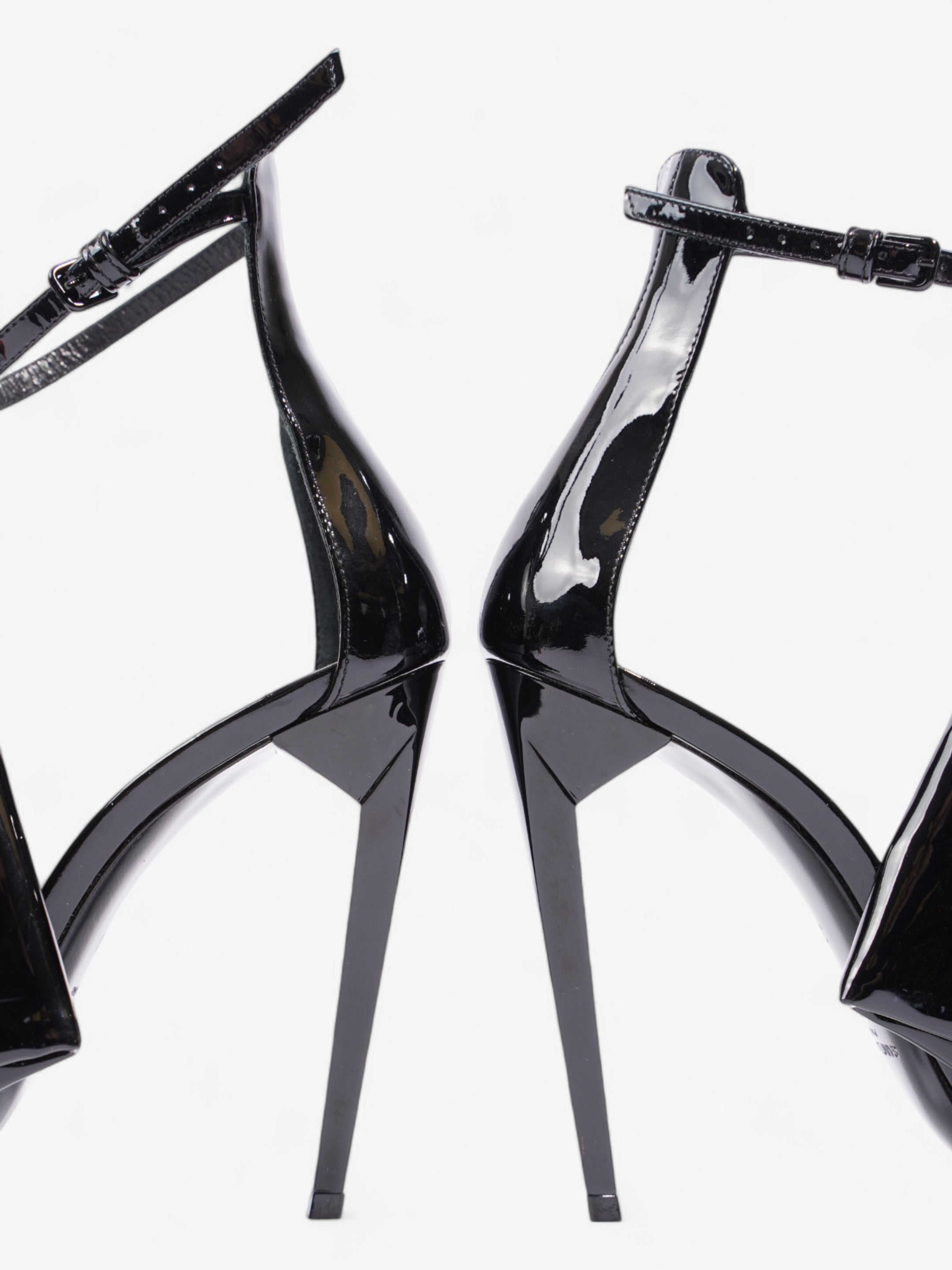 Saint Laurent Freja Bow Heels 110 Black Patent Leather EU 38 UK 5