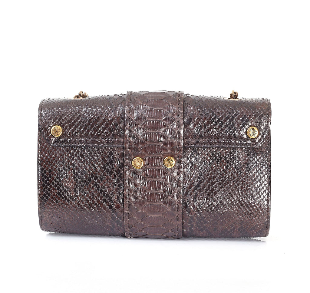 Brown Snakeskin Mini Shoulder Bag