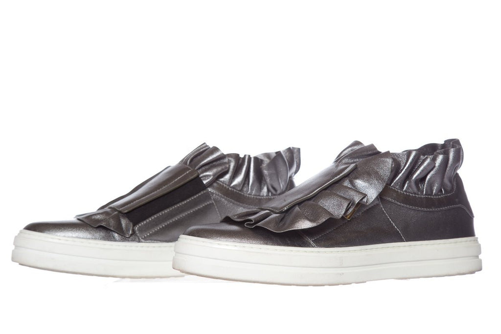 Roger Vivier Silver Sneaky Viv Sneakers SZ 39
