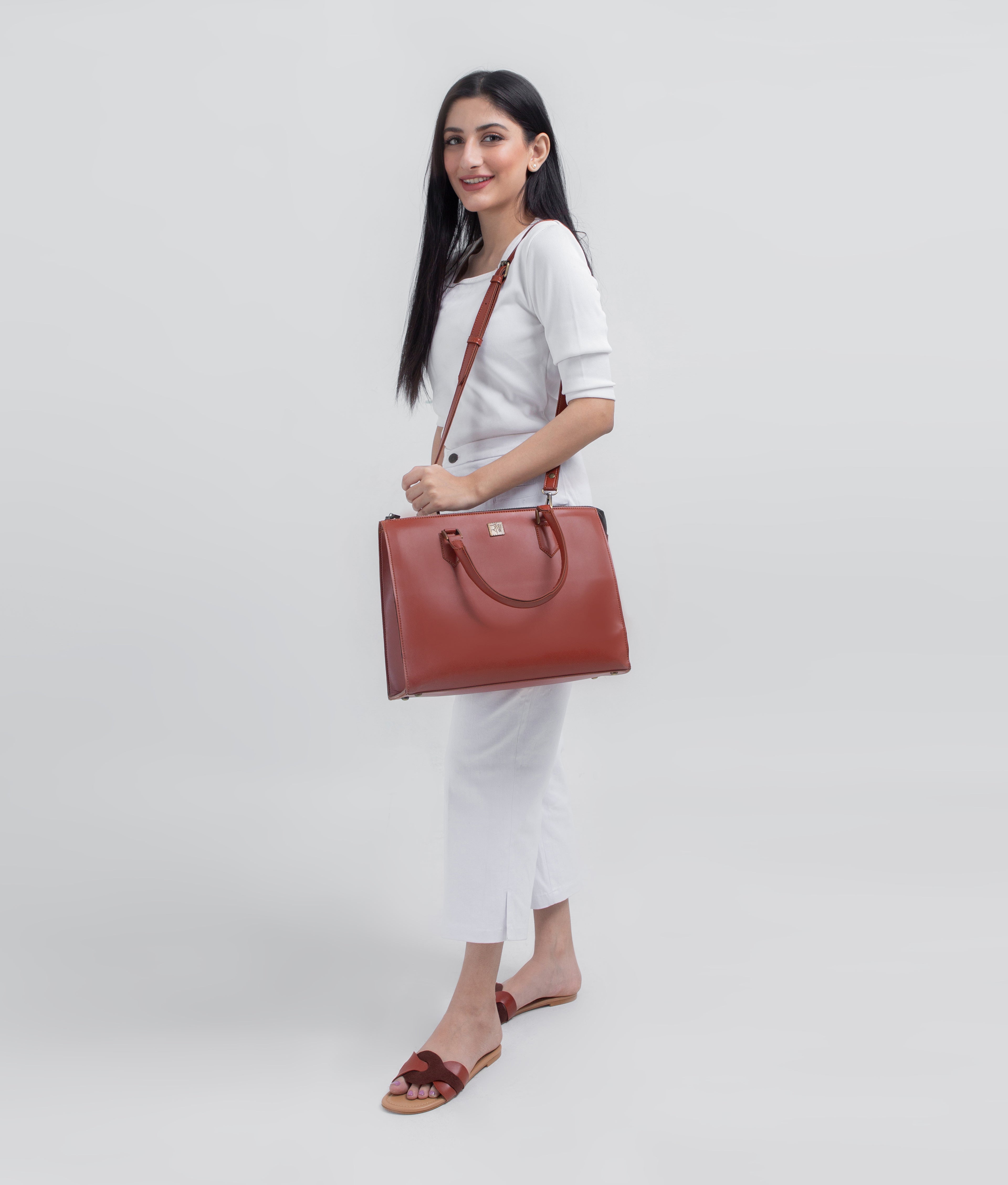 Rust workplace handbag