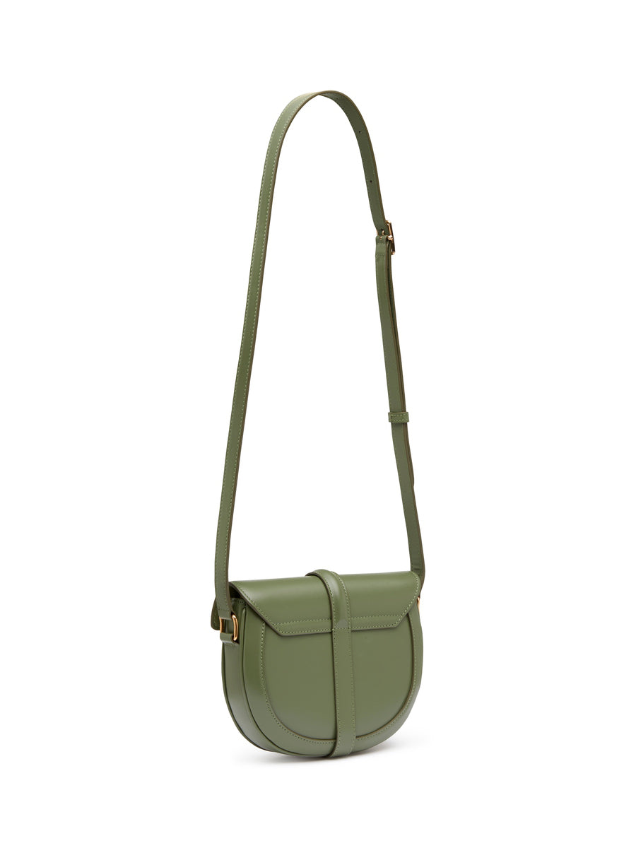 Small Besace 16 Bag in Satinated Calfskin in Light Khaki