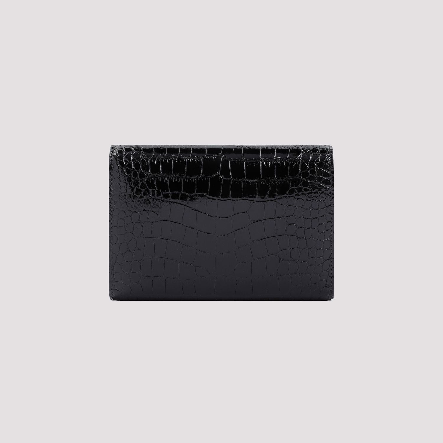 EMBOSSED CROCODILE LEATHER MINI CLUTCH