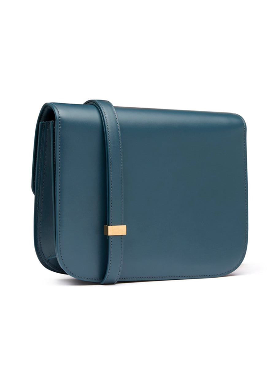 Medium Classic Bag In Box Calfskin in Petrol