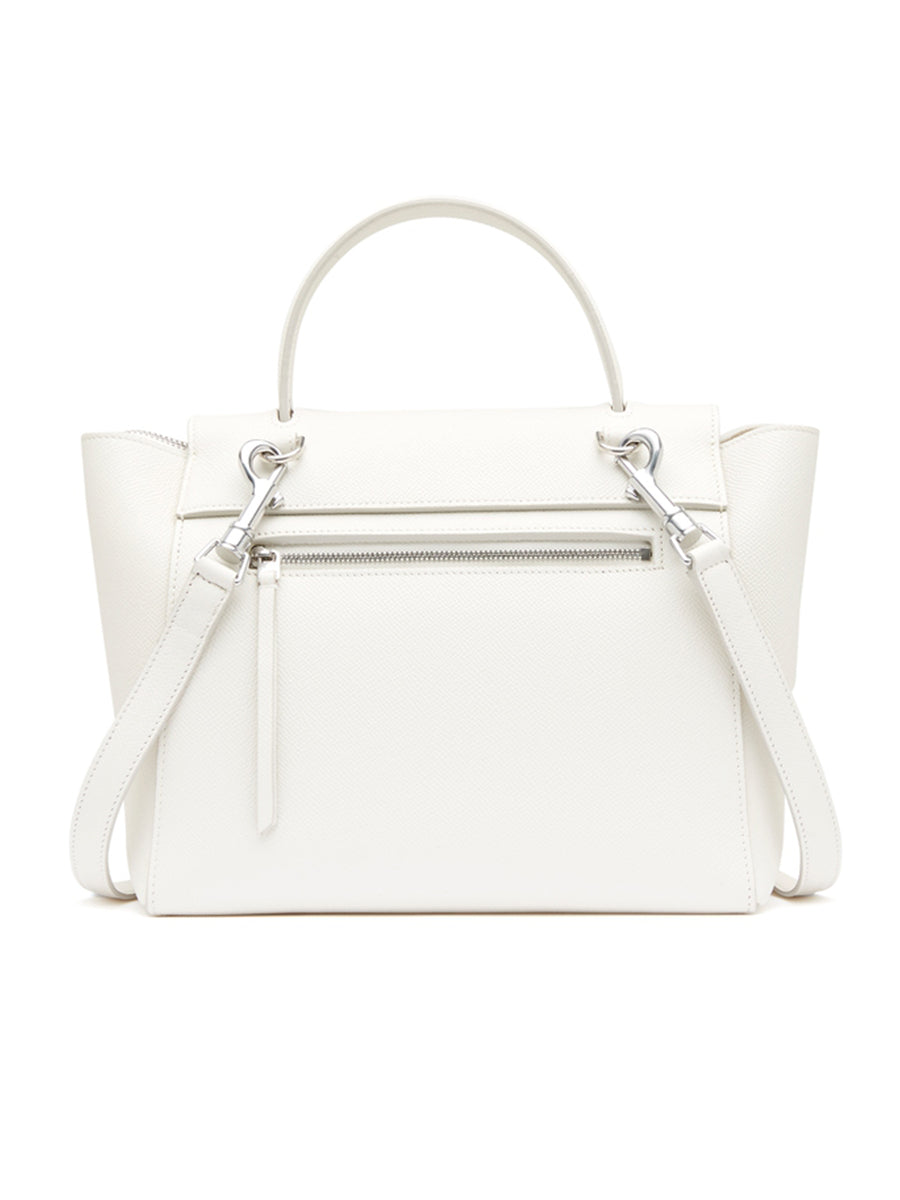 Micro Belt Bag in Grained Calfskin in White