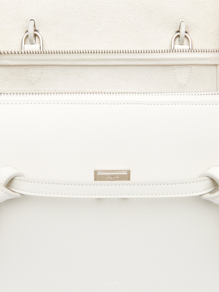 Micro Belt Bag in Grained Calfskin in White