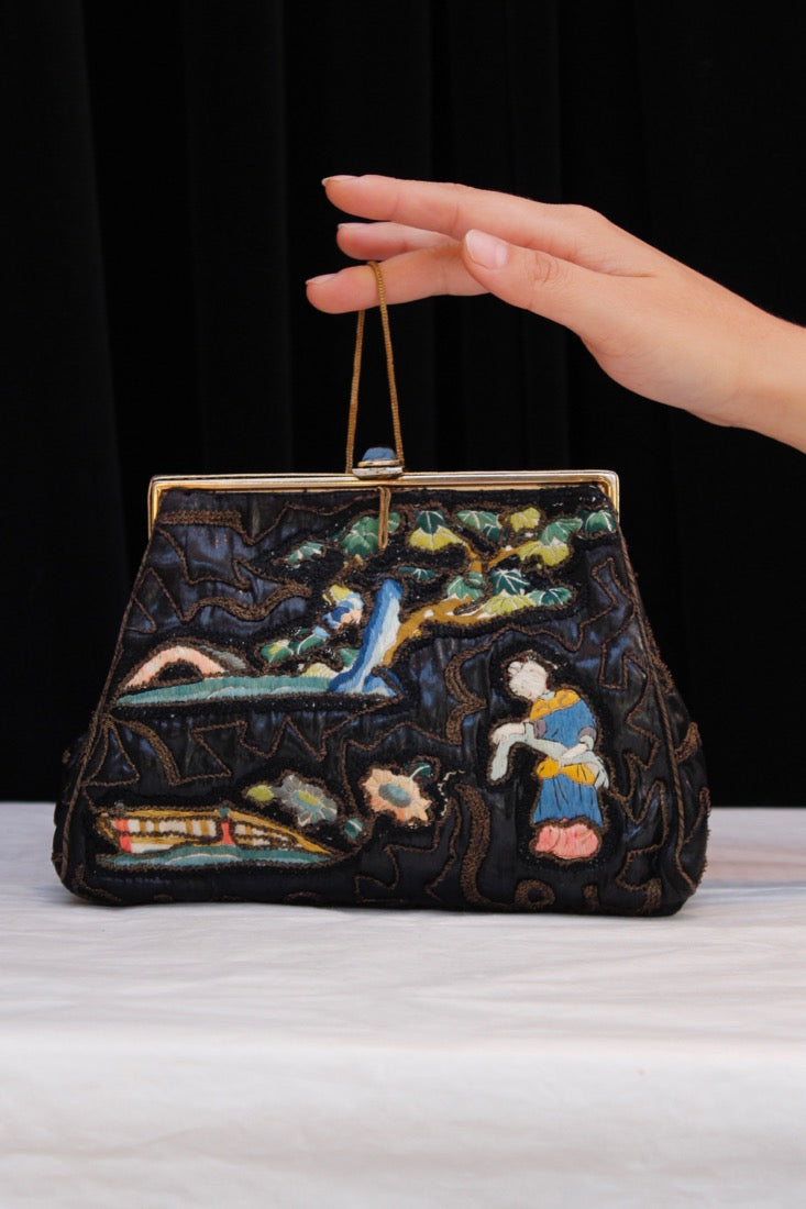 Petit sac en toile enduite 1920's