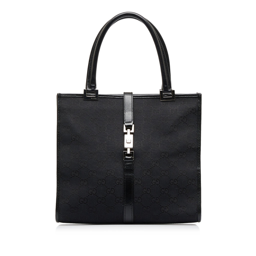 Black Gucci GG Canvas Jackie Tote Bag