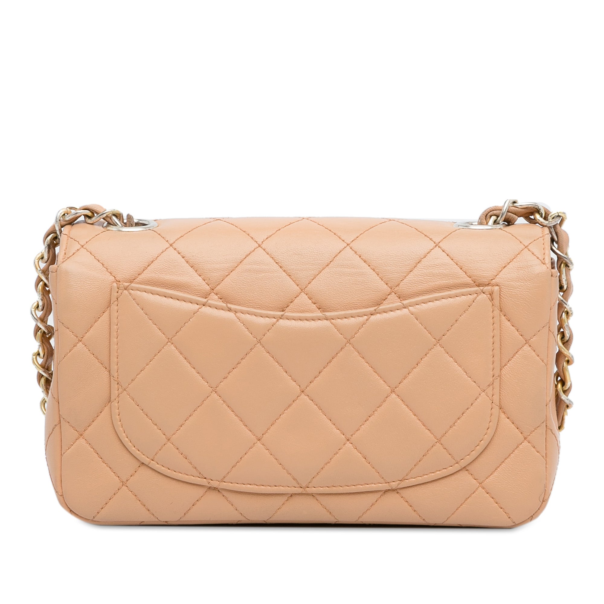 Chanel Classic Flap Mini Rectangular Brown Lambskin Silver