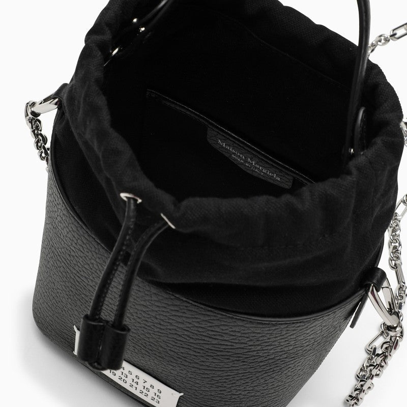 Maison Margiela Black Bucket Bag By 5Ac In Leather And Canvas Men