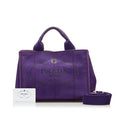 Prada Canapa Logo Handbag Small Purple Canvas