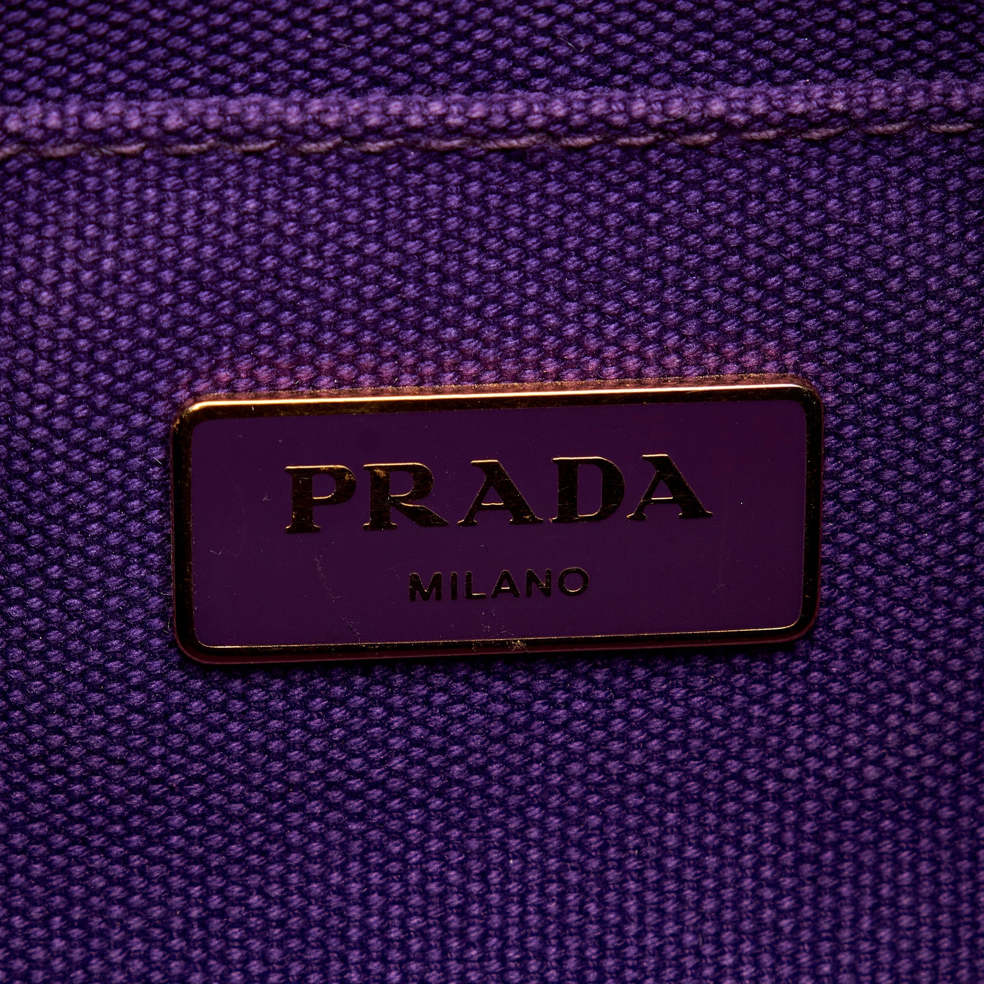 Prada Canapa Logo Handbag Small Purple Canvas