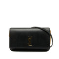 Yves Saint Laurent Cassandre Phone Holder Bag BlackLeather