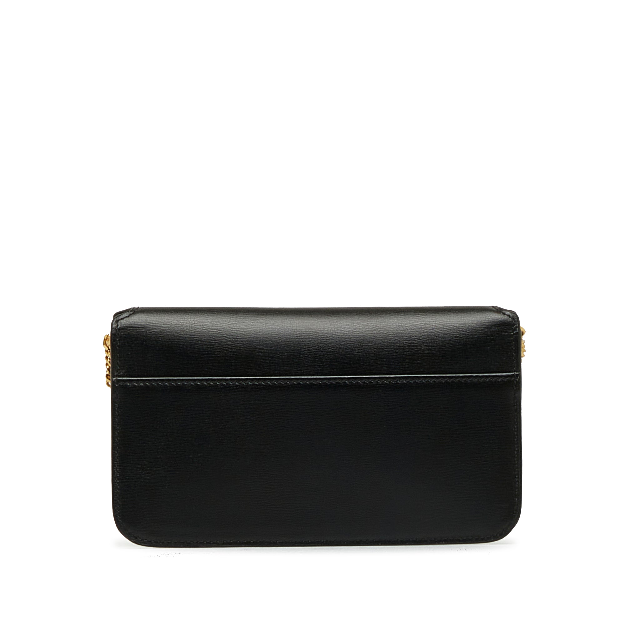 Yves Saint Laurent Cassandre Phone Holder Bag BlackLeather