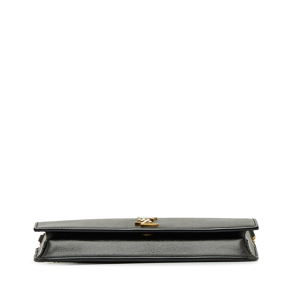 Yves Saint Laurent Cassandre Phone Holder Bag BlackLeather