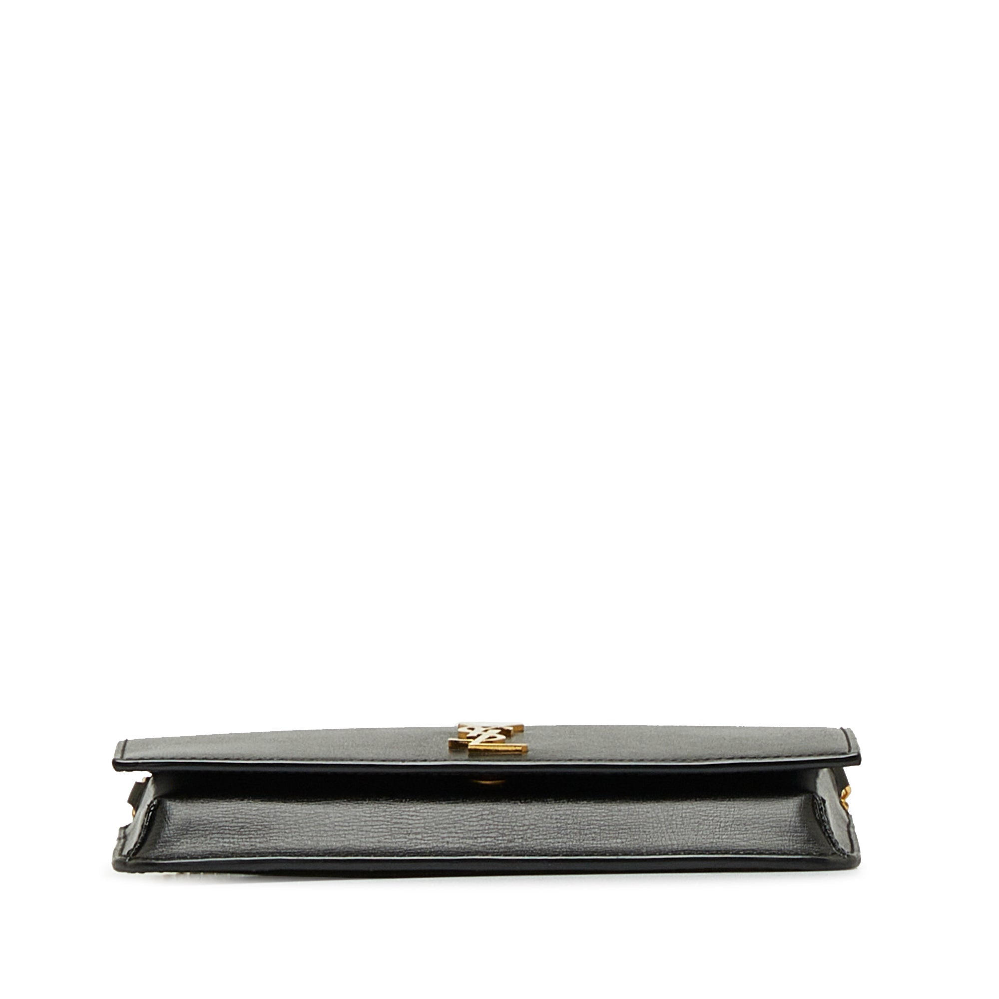 Yves Saint Laurent Cassandre Phone Holder Bag BlackLeather