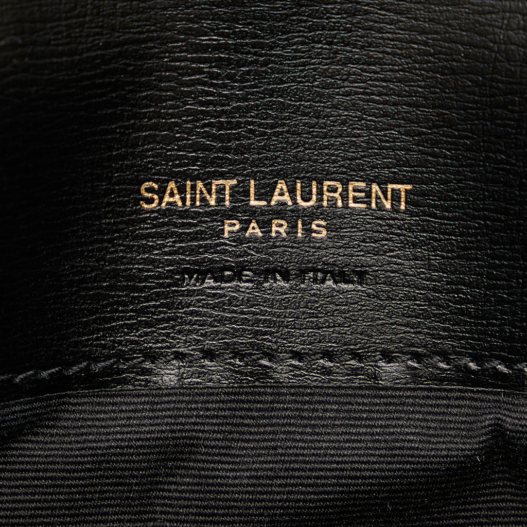 Yves Saint Laurent Cassandre Phone Holder Bag BlackLeather