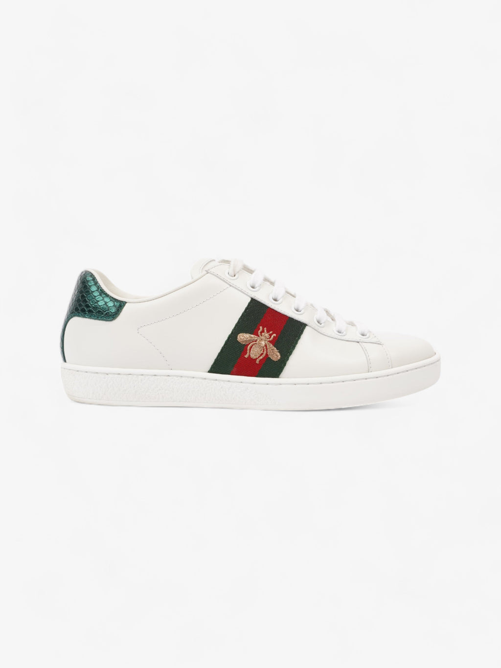 Gucci Bee Ace White / Green / Red Leather EU 37 UK 4
