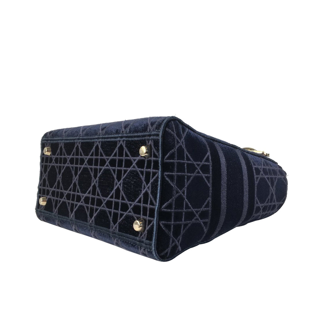 Dior Lady D-Lite Medium Blue Velvet