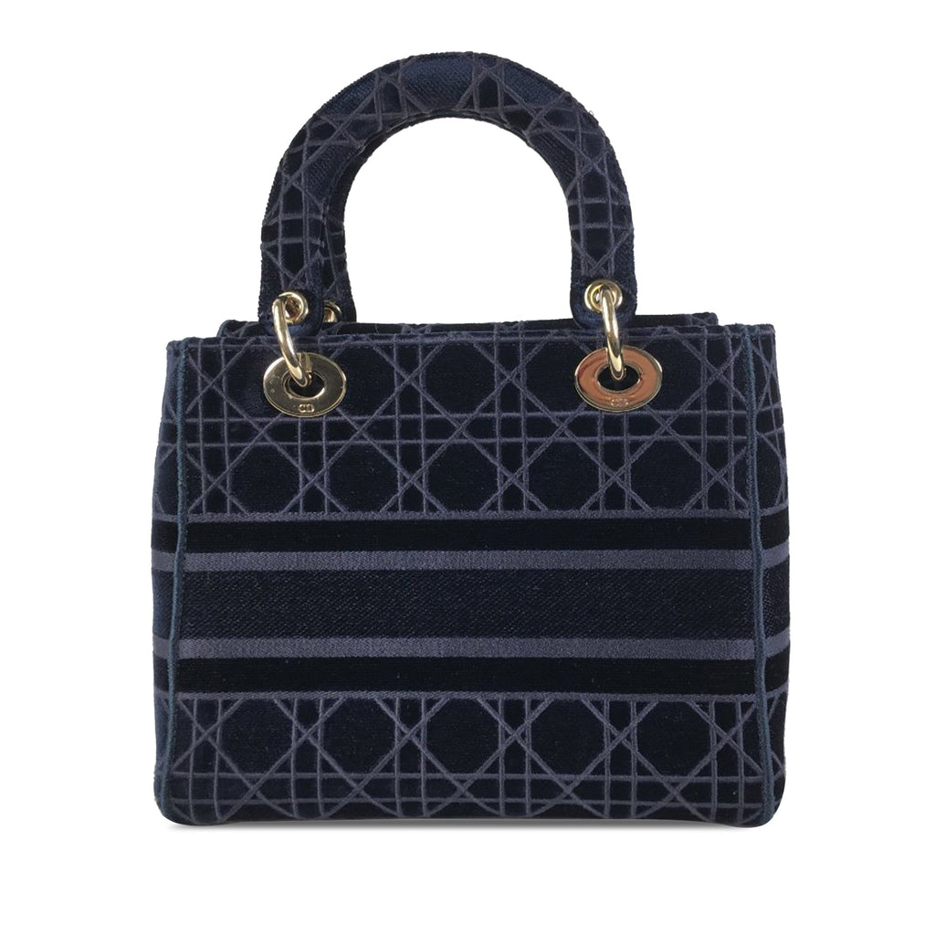 Dior Lady D-Lite Medium Blue Velvet