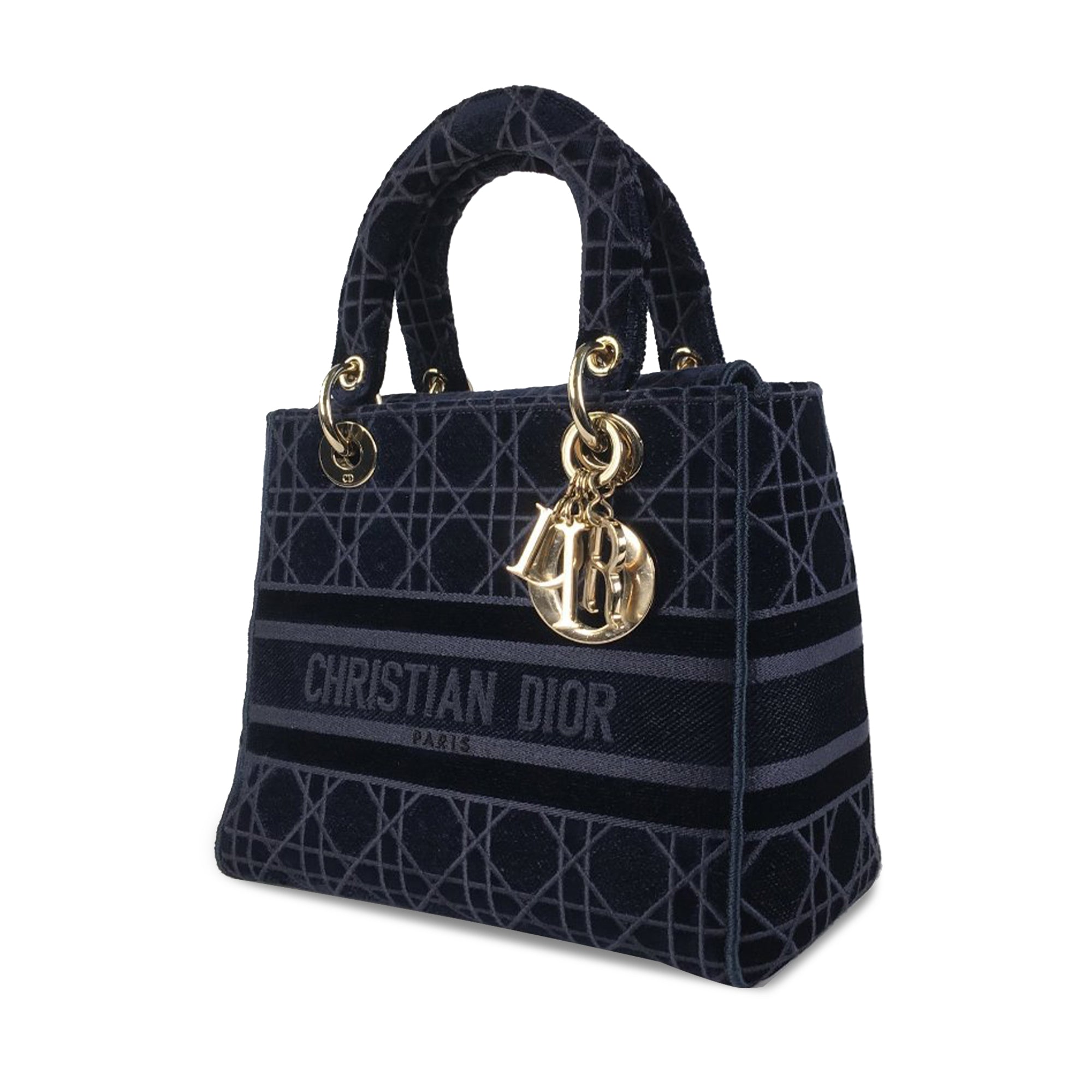 Dior Lady D-Lite Medium Blue Velvet