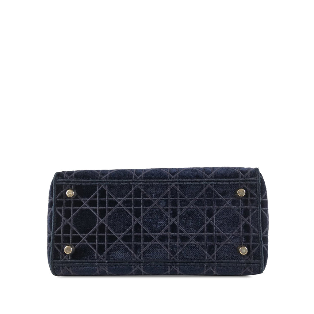 Dior Lady D-Lite Medium Blue Velvet