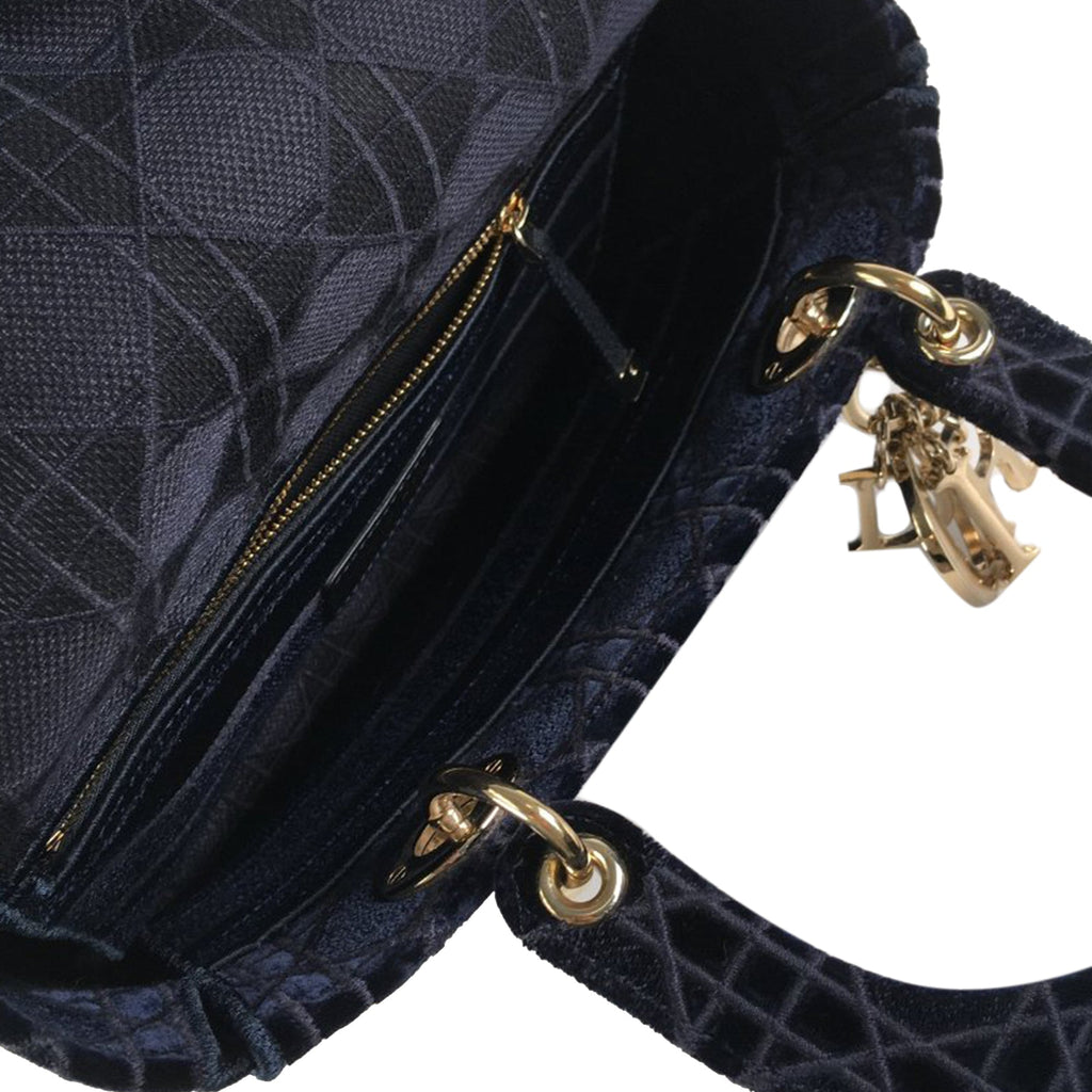 Dior Lady D-Lite Medium Blue Velvet