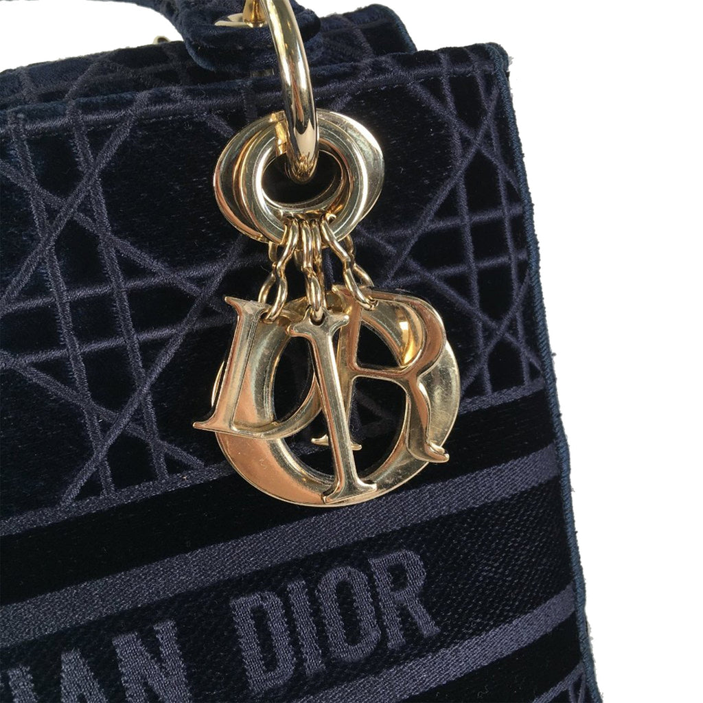 Dior Lady D-Lite Medium Blue Velvet