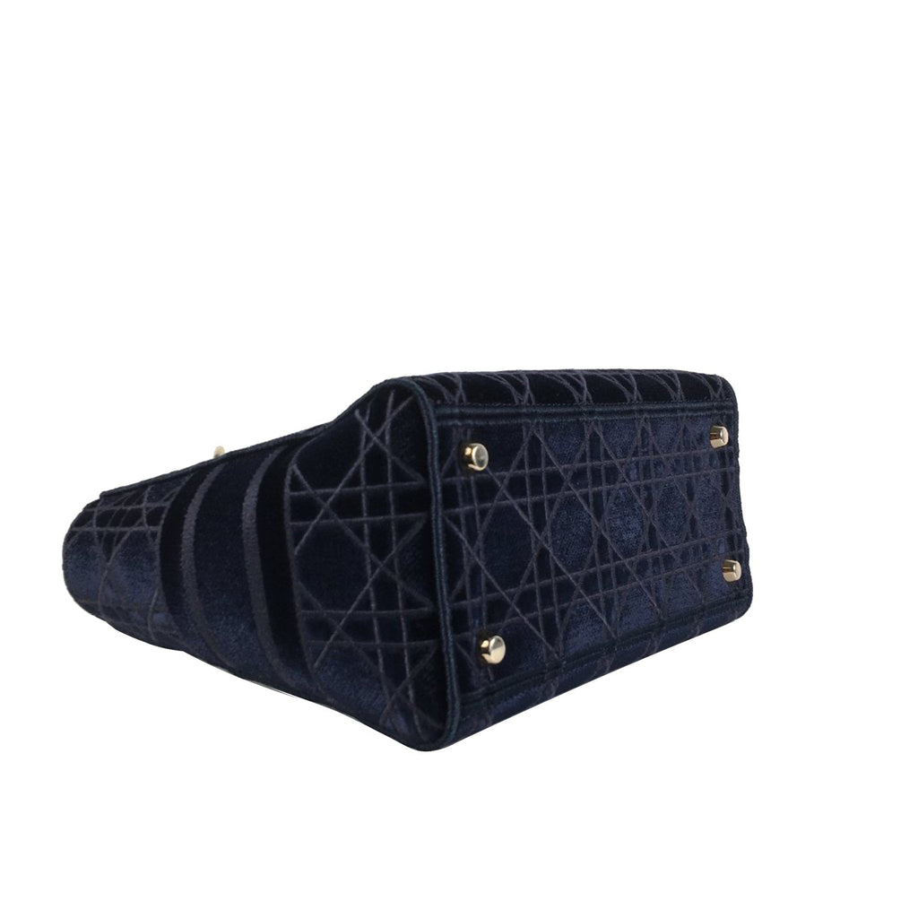 Dior Lady D-Lite Medium Blue Velvet
