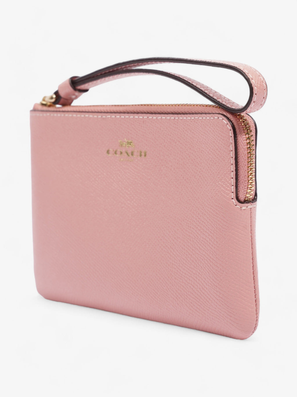 Coach Corner Zip Wristlet Pink Leather