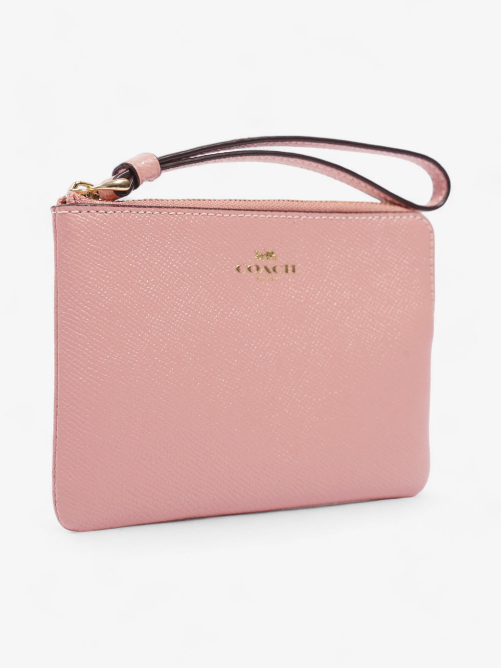 Coach Corner Zip Wristlet Pink Leather