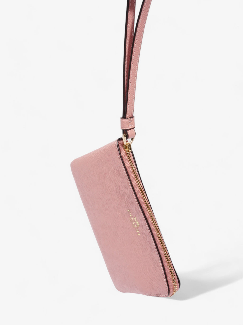 Coach Corner Zip Wristlet Pink Leather