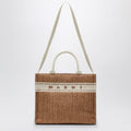 Marni Small Tote Bag ÃƒÆ’Ã¢â‚¬Â°cru In Raffia-Effect Fabric Women