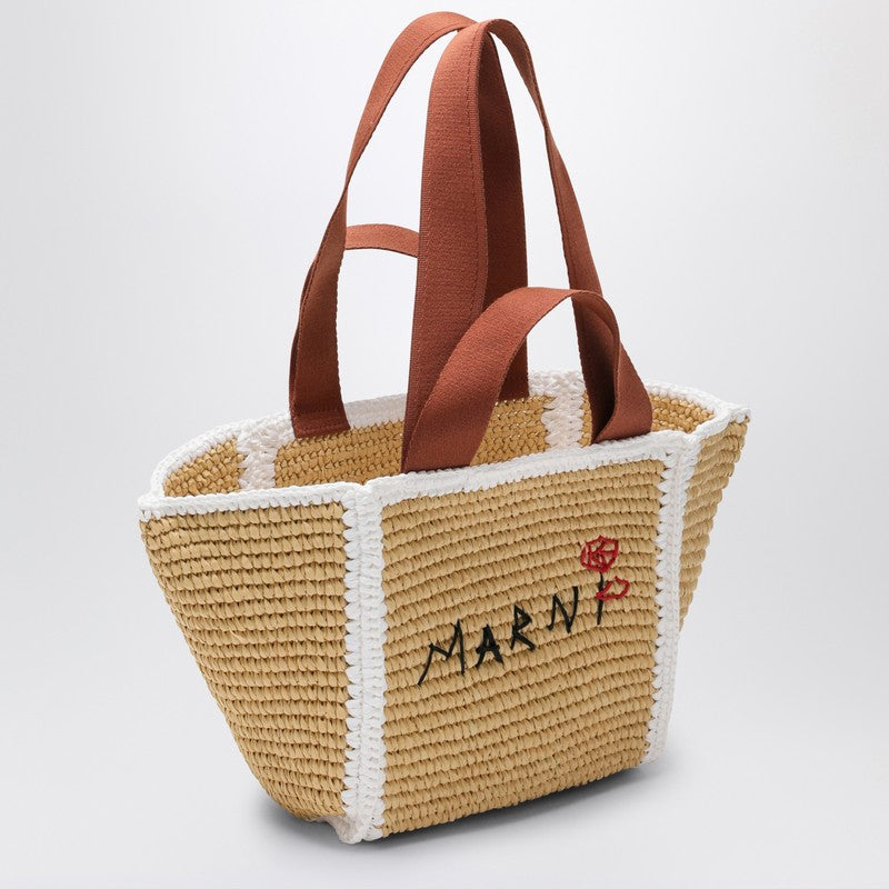 Marni Sillo Small Shopping Bag In Raffia-Effect MacramÃƒÆ’Ã‚Â© Women