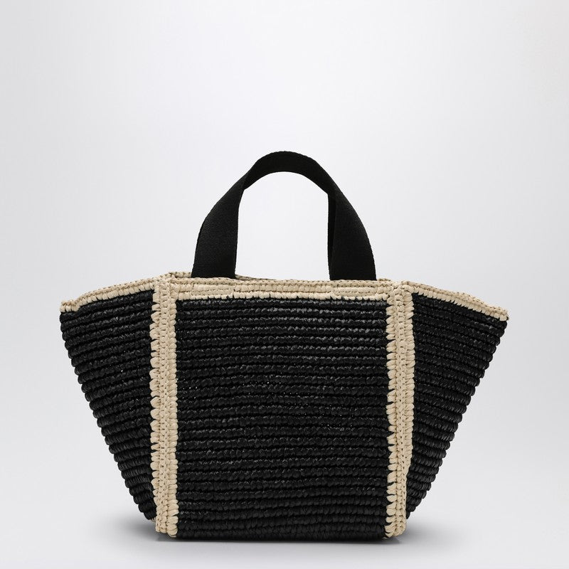 Marni Sillo Small Shopping Bag In Black Raffia-Effect MacramÃƒÆ’Ã‚Â© Women