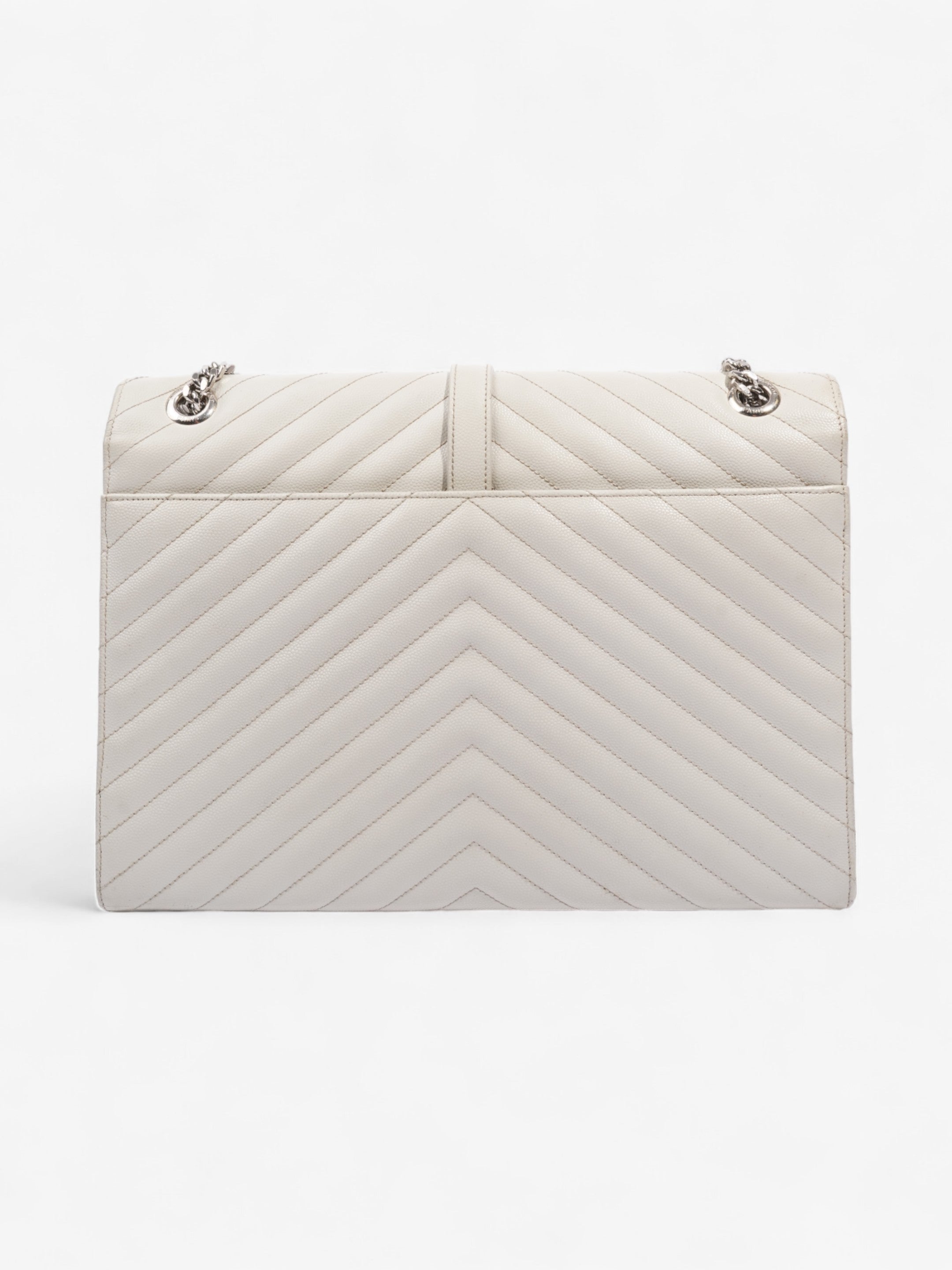 Saint Laurent Envelope Grey Leather Large