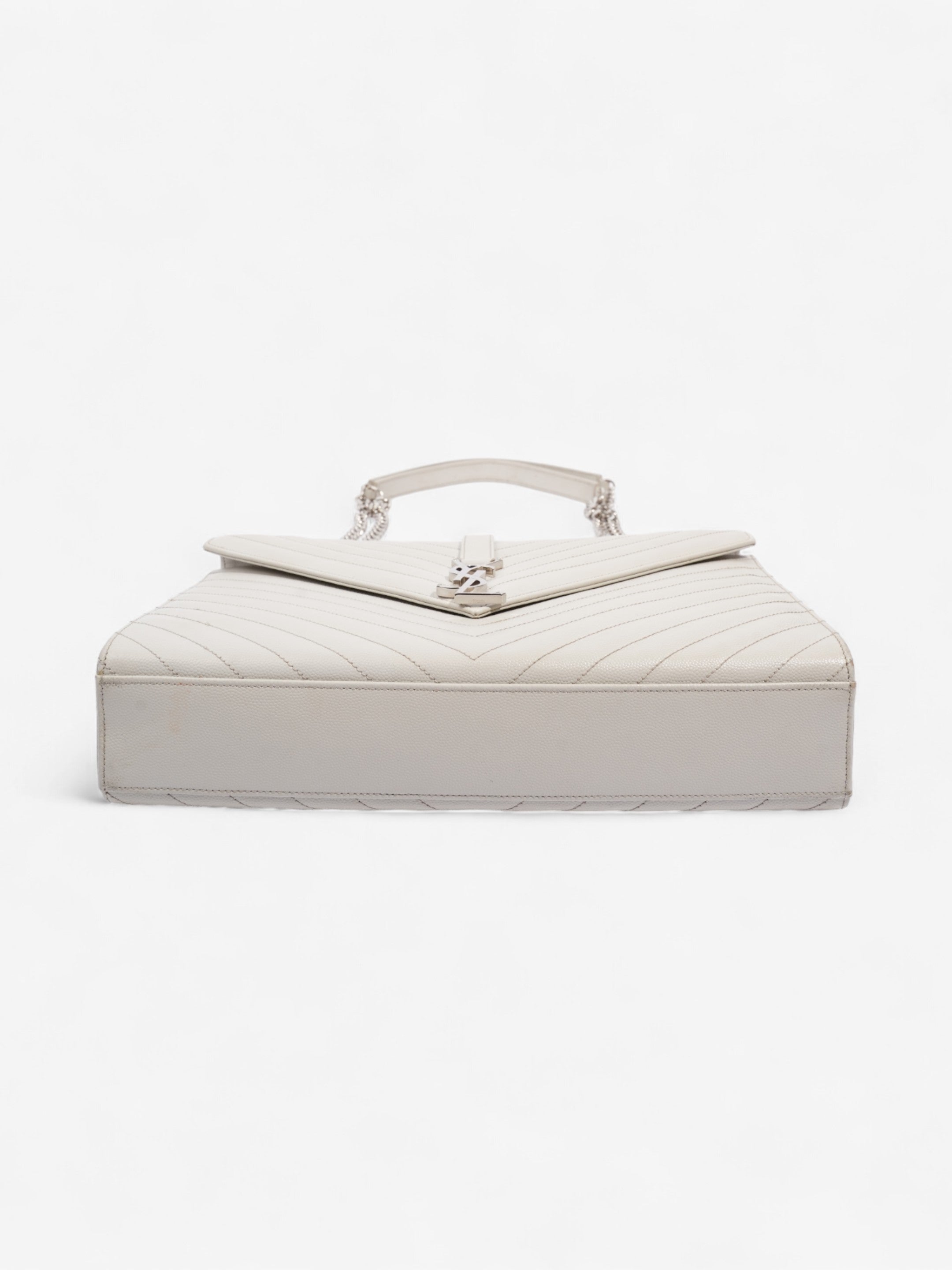Saint Laurent Envelope Grey Leather Large