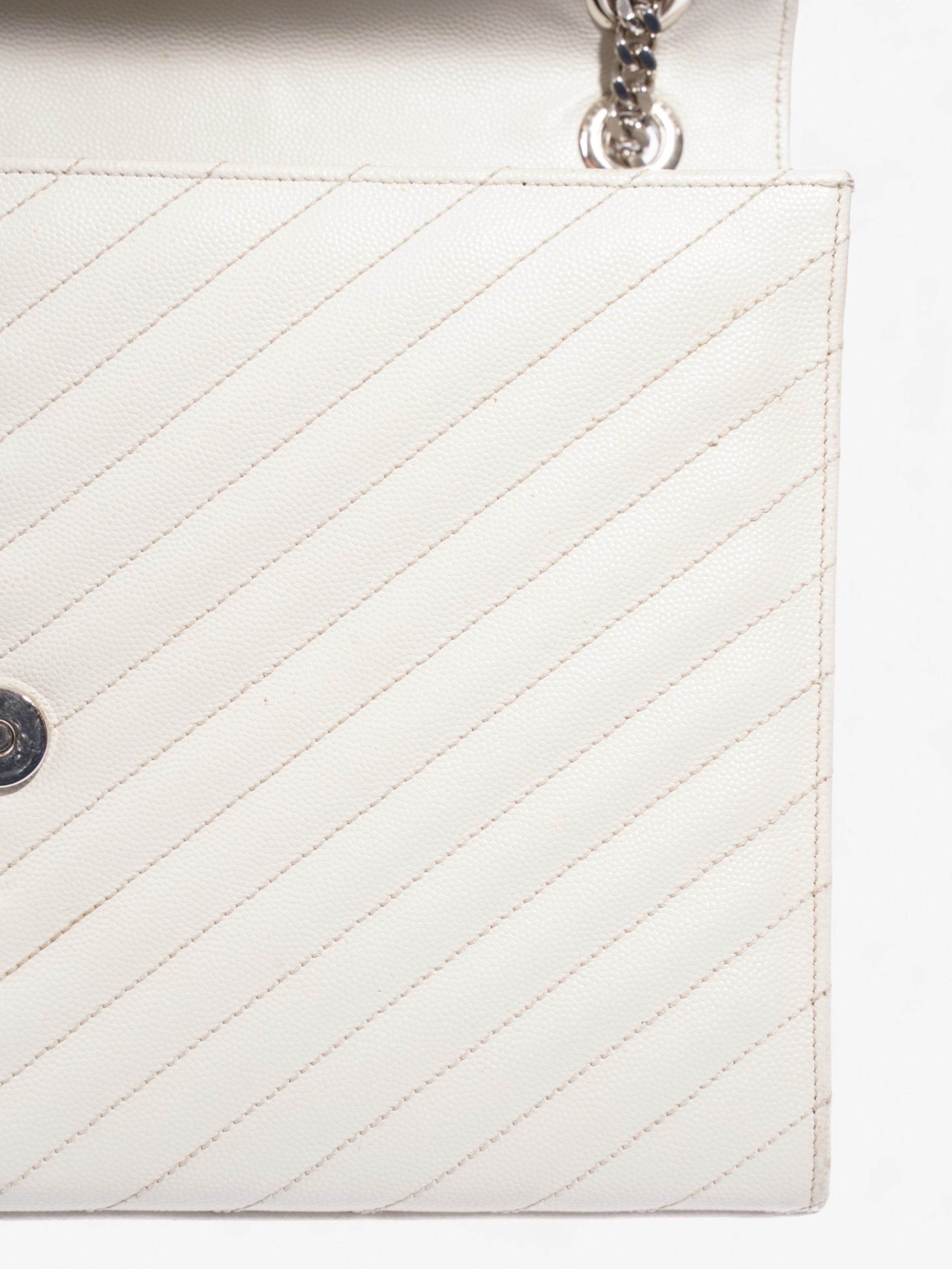 Saint Laurent Envelope Grey Leather Large