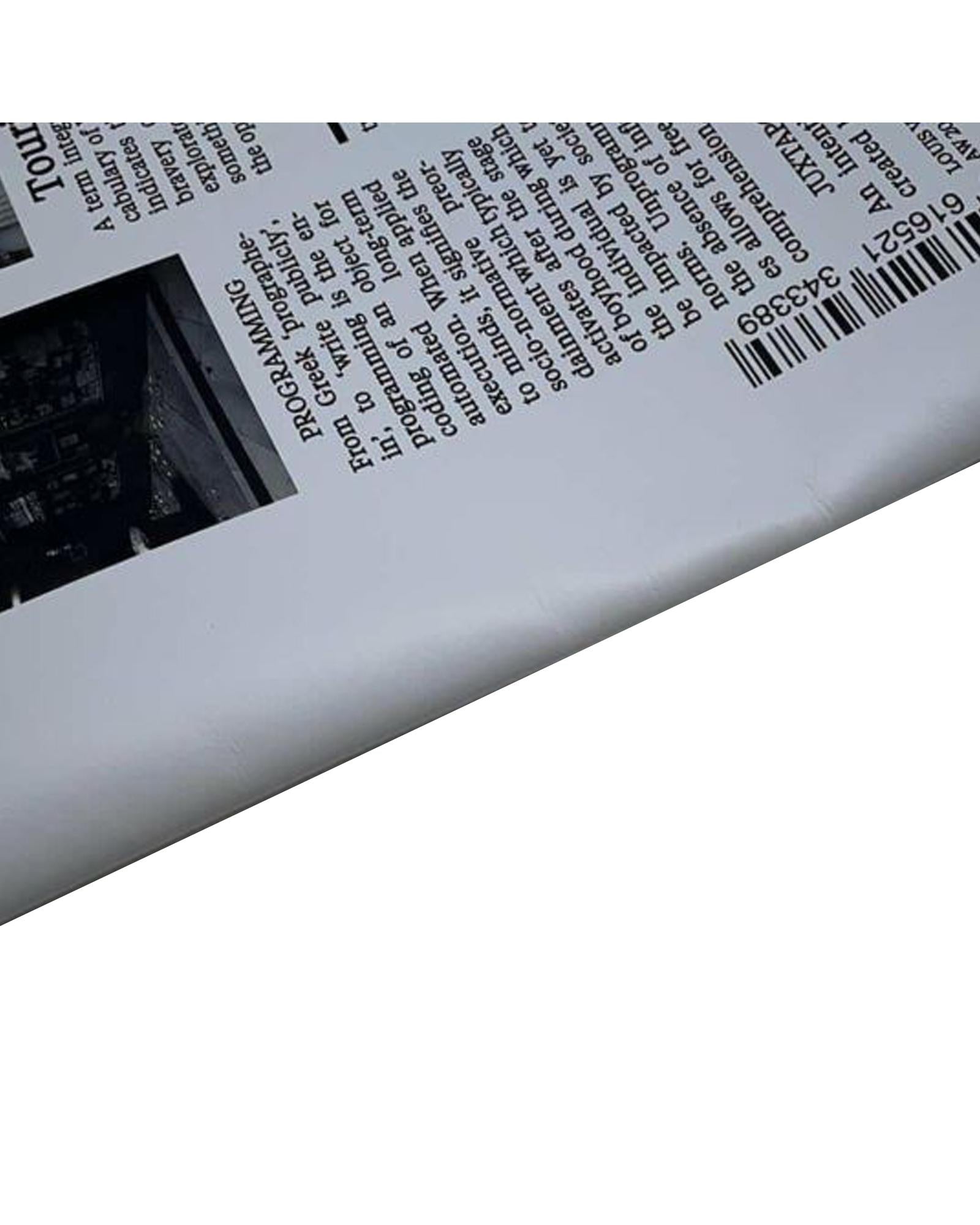 Printed Calf Leather Newspaper Pouch with Detachable Wrist Strap