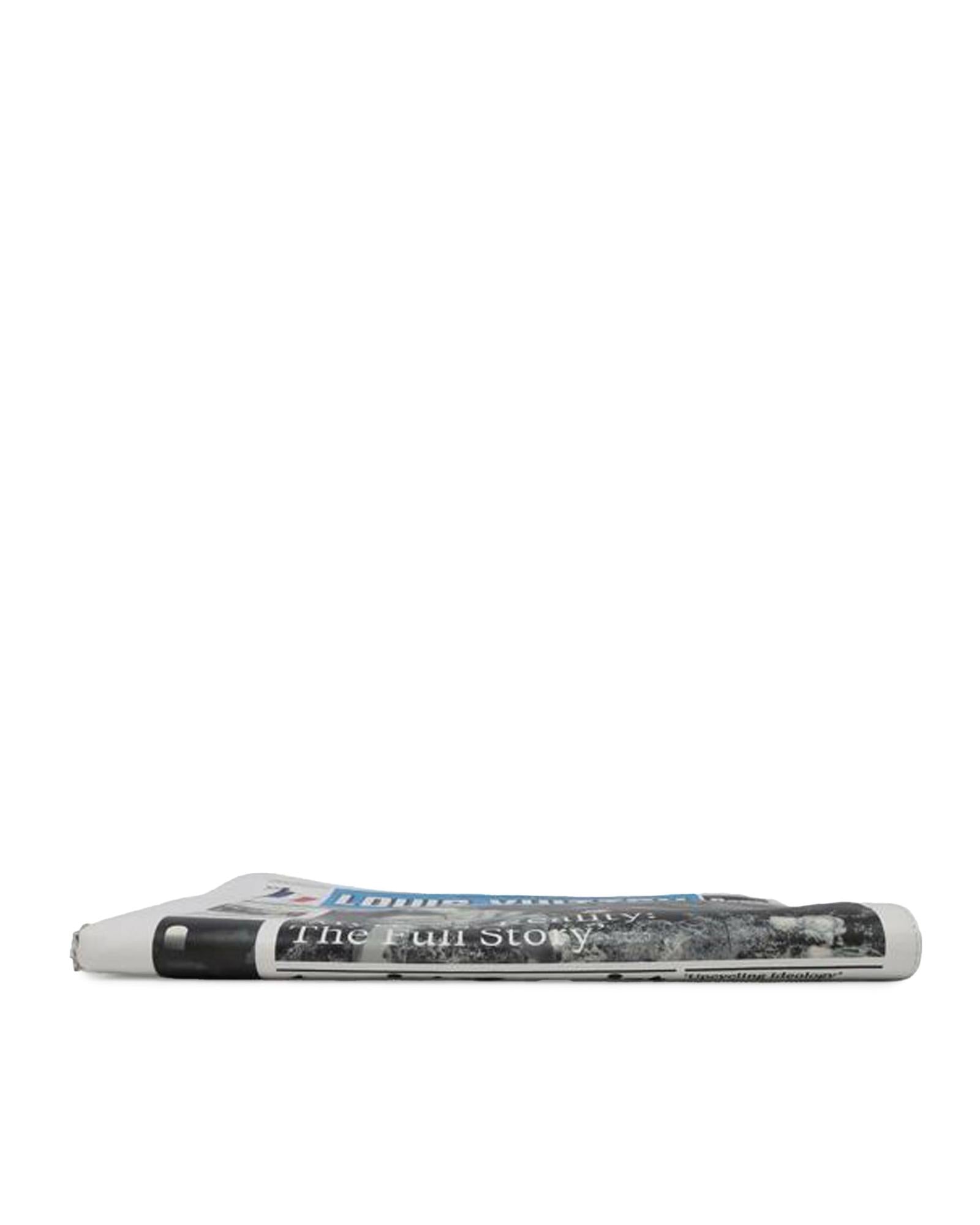 Printed Calf Leather Newspaper Pouch with Detachable Wrist Strap