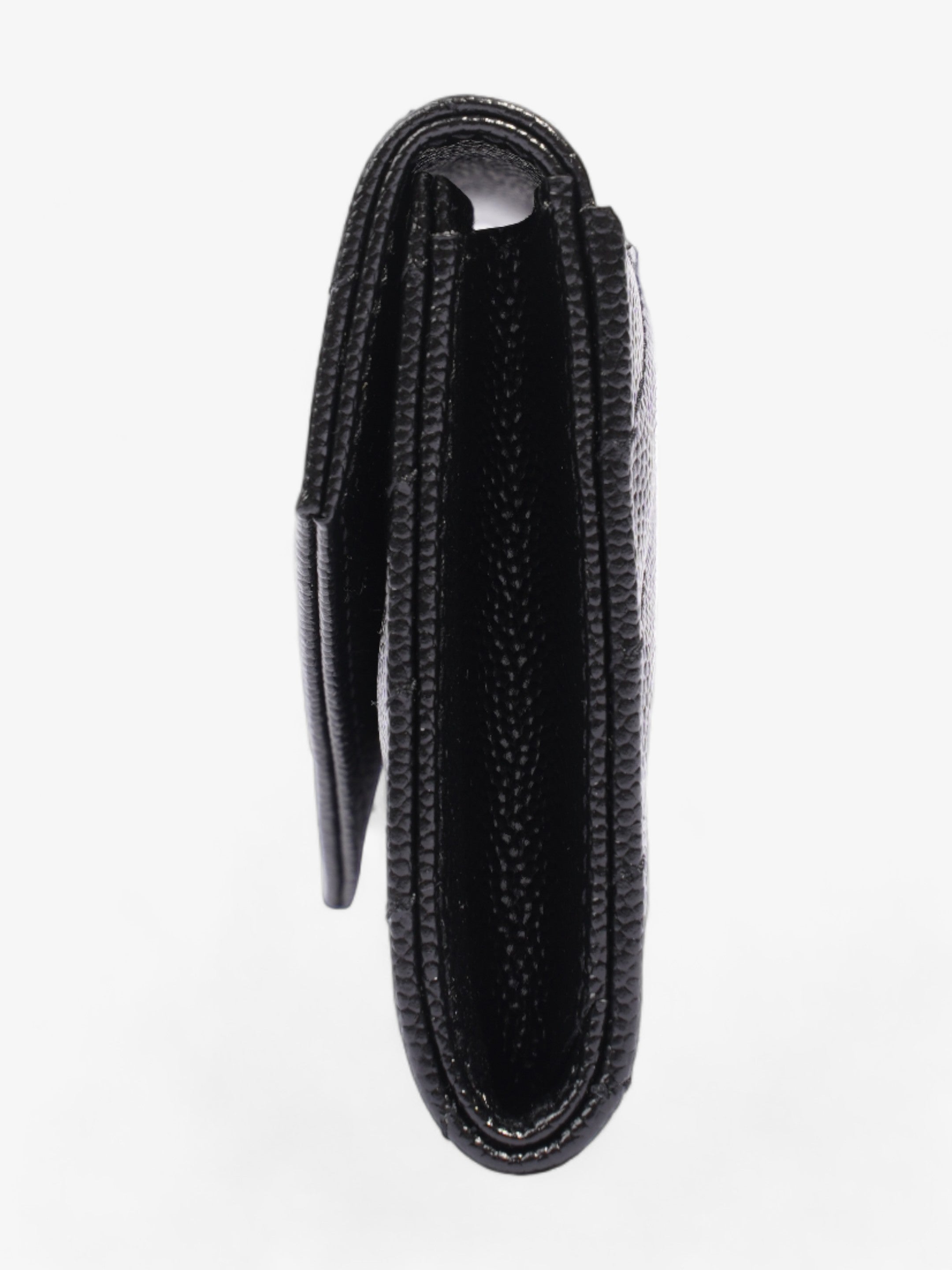 Saint Laurent Mini Envelope Wallet Black Grained Leather