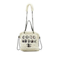 White Chanel Shearling Coco Neige Tote Satchel