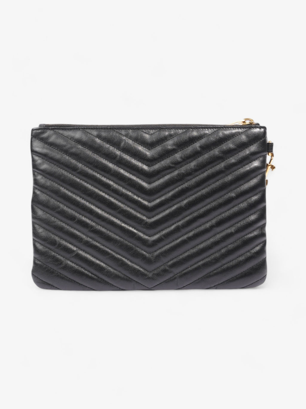 Saint Laurent Cassandre Wristlet Black Matelasse Leather