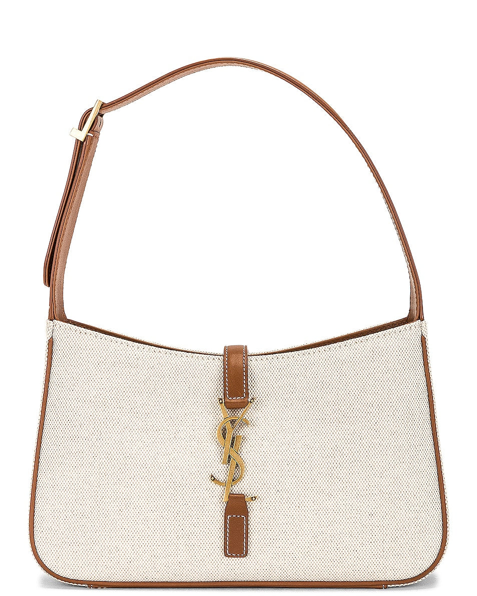 Saint Laurent Women Le 5 ÃƒÆ’Ã¢â€šÂ¬ 7 Leather & Cotton Hobo Bag