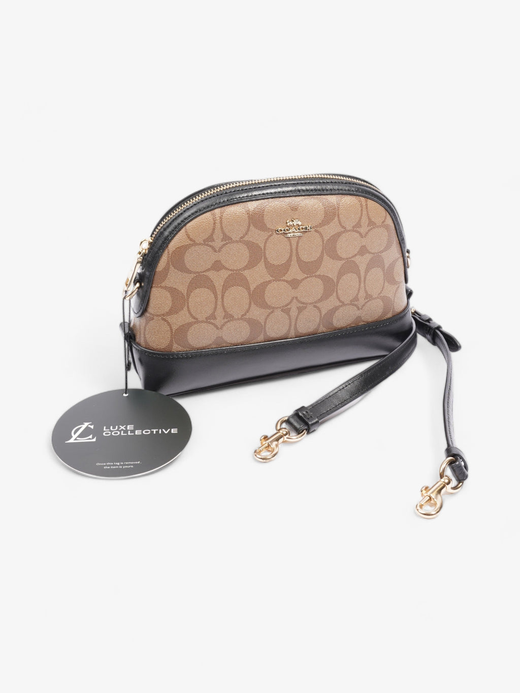 Coach Signature Dome Black / Brown Canvas