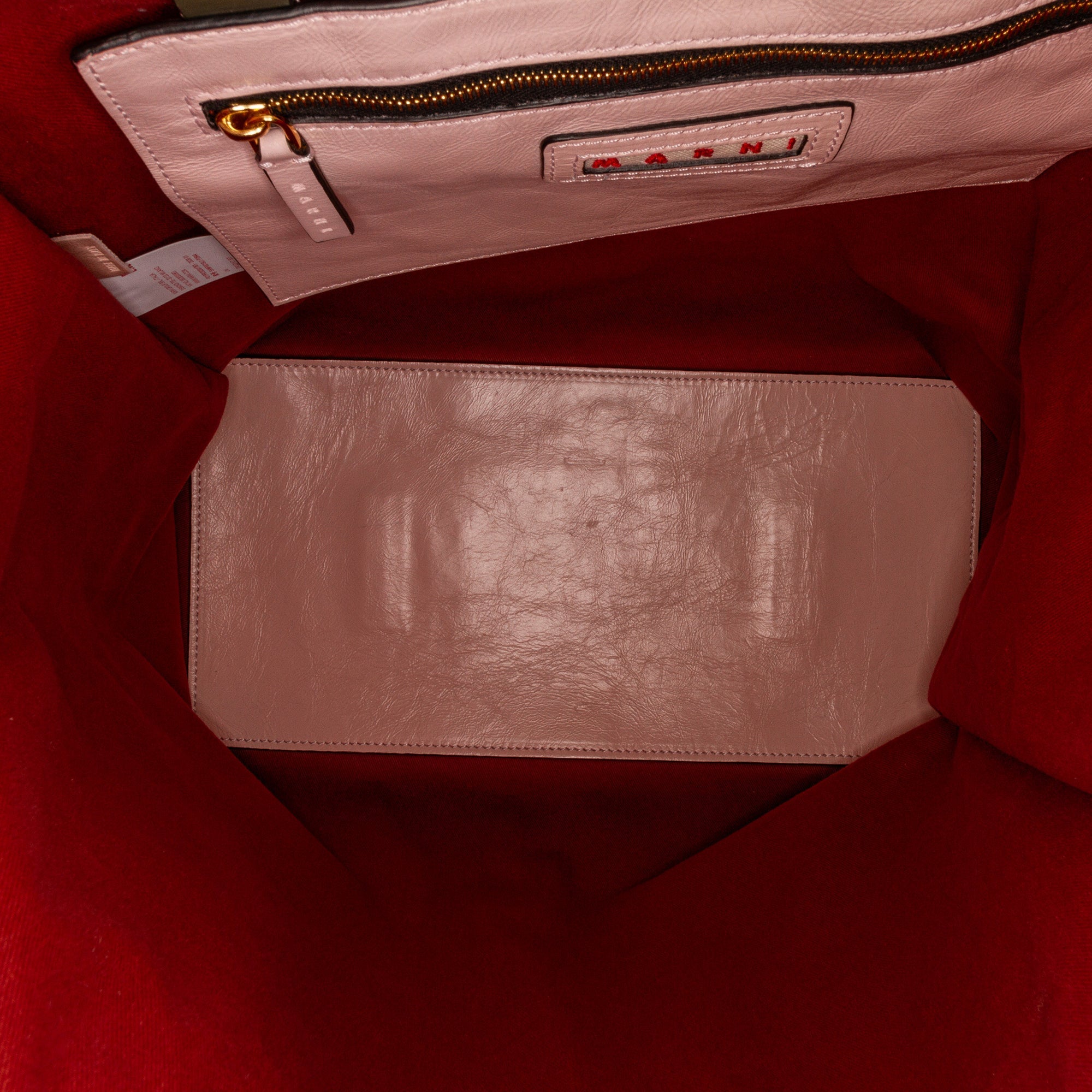 Pink Marni Museo Leather Tote