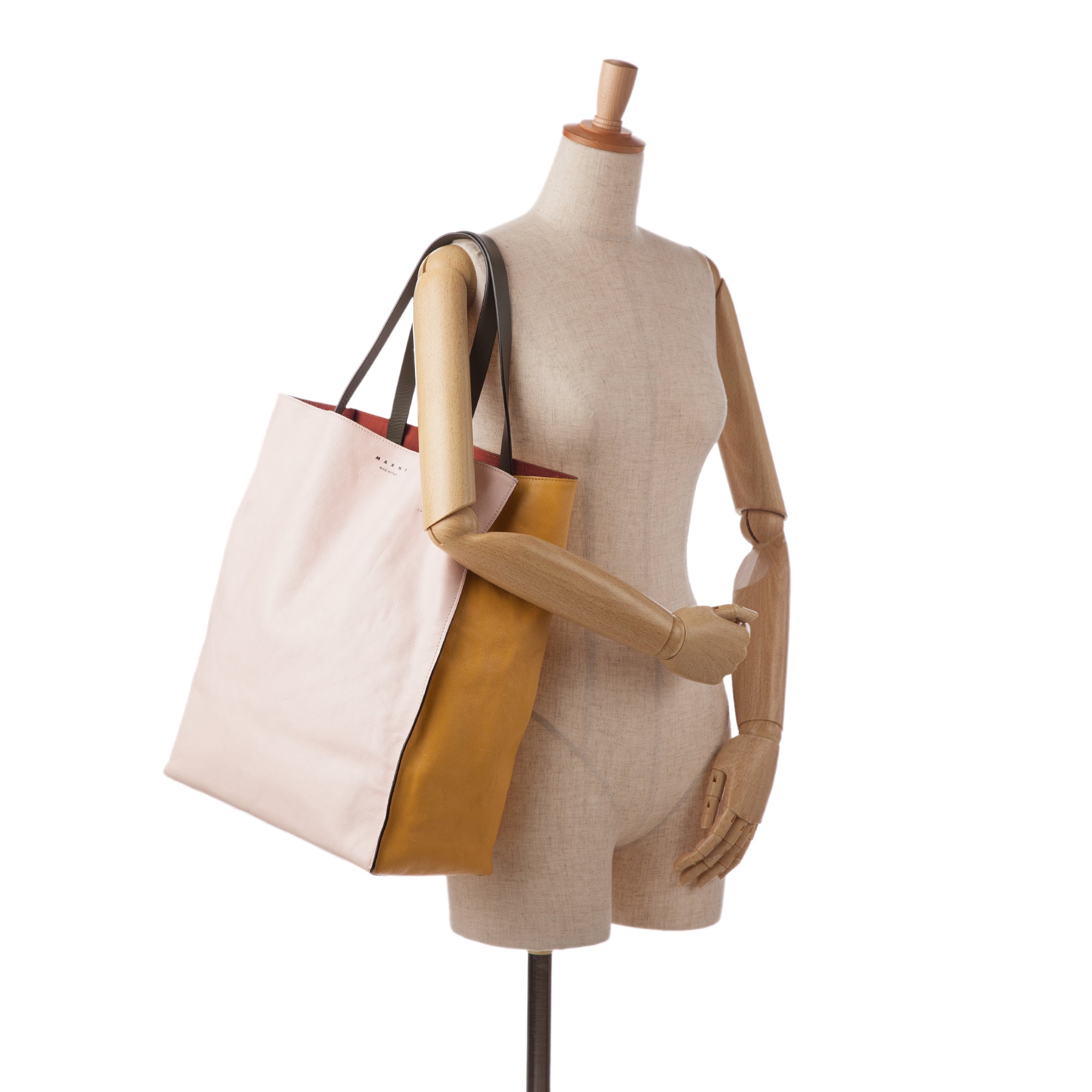 Pink Marni Museo Leather Tote